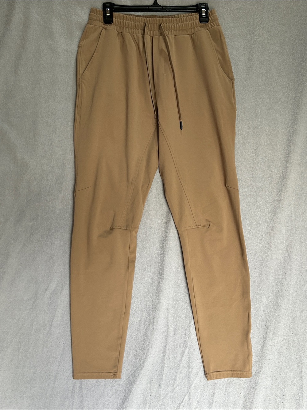 Zyia Men's Tan Active Jogger Pants - Casual Drawstring Trousers - Medium